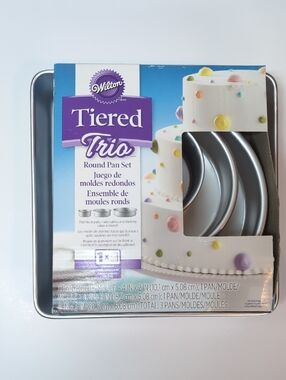 Wilton Tiered Trio Round Pan Set - Purple and Silver